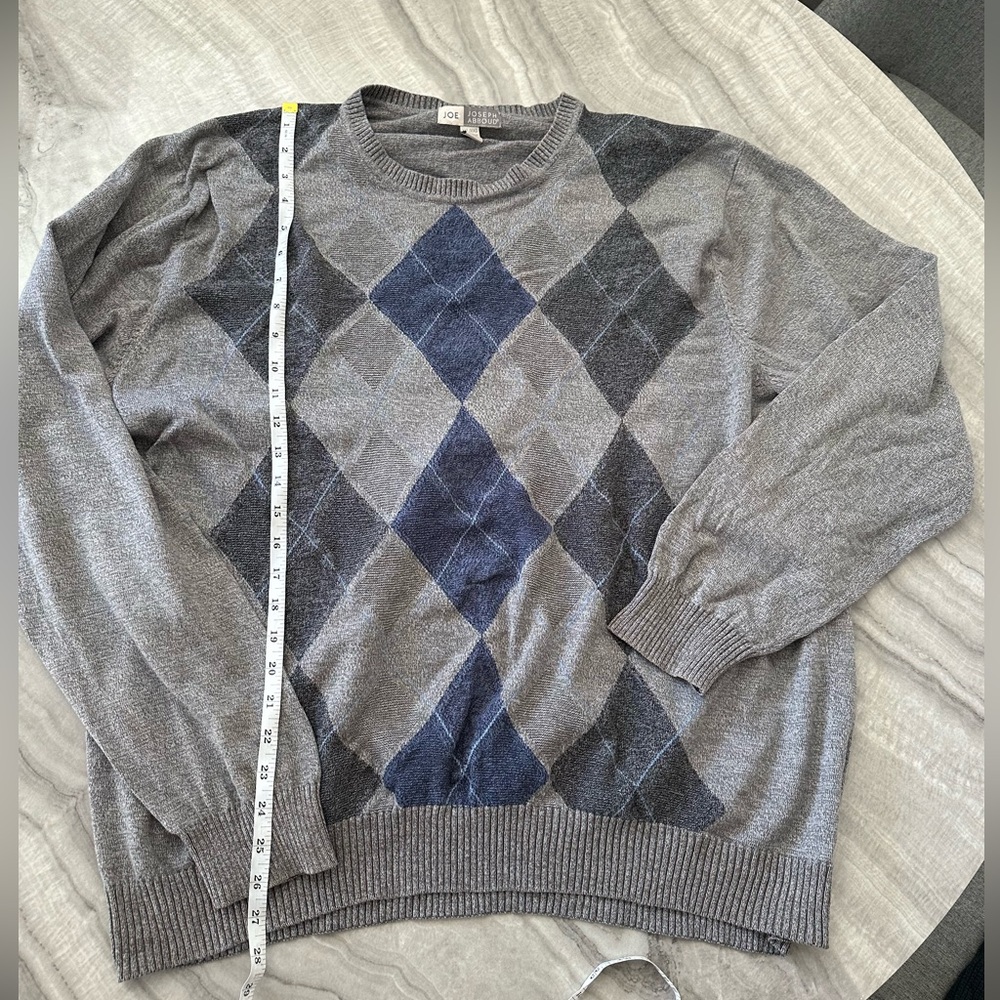 Grey and blue argyle sweater size 2xl mens sizing